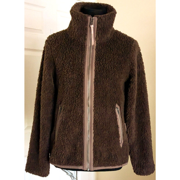 Patagonia Jacket Womens S Brown Divided Sky Teddy Pile Fleece Full Zip Lined Jackets Coats